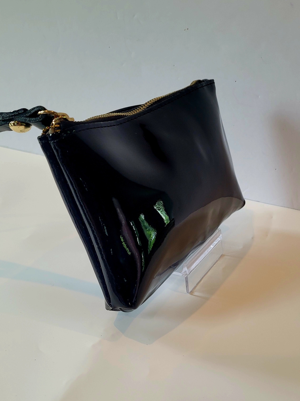 Valentina Black Patent Wrislet Made In Italy - Picture 2 of 4